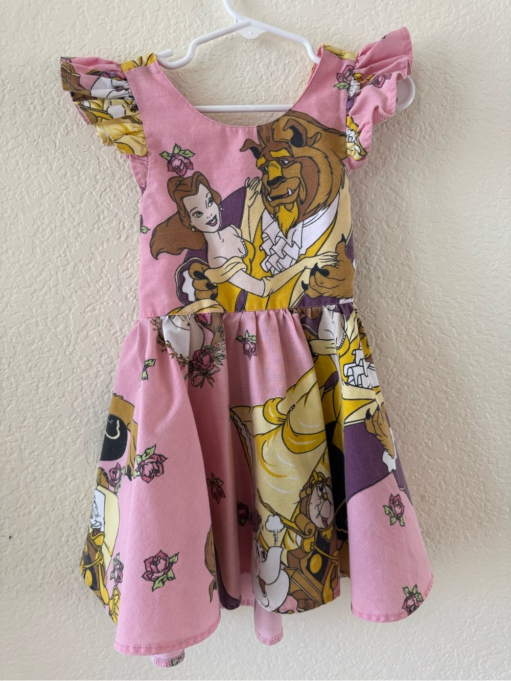 Pink Belle & Beast Print Girls' Casual Dress